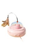 Juguete interactivo automático con laser y pluma rosado - Imagen 2