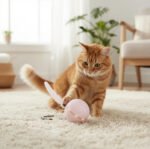 Pelota interactiva movil luces mas dos cabezales carga USB rosa